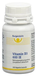 Burgerstein Vitamin D3 Kapsel 600 IE