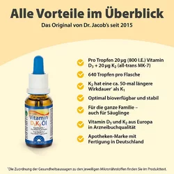 Dr. Jacob's Vitamin D3K2 Öl Tropfen 800 IE