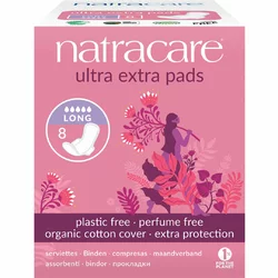Natracare Damenbinden mit Flügel ultra extra lang