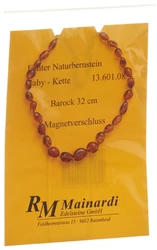 R. Mainardi Edelsteine Natur Bernstein 32cm Barock Magnetverschluss