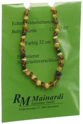 R. Mainardi Edelsteine Natur Bernstein 32cm farbig Sicher-Versch