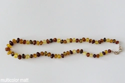 Amberstyle Bernsteinkette multicolor matt 32cm mit Karabinerverschluss