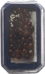 Amberstyle Bernsteinkette cognac dunkel 32cm mit Karabinerverschluss