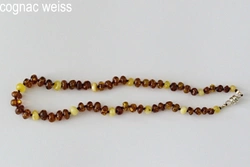 Amberstyle Bernsteinkette cognac weiss 32cm mit Magnetverschluss