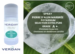Verdan Alaunstein grade A+ Deodorant Roll-on Mineral 99% natural origin Ecocert Swiss made
