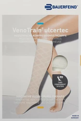BAUERFEIND VenoTrain Ulcertec Unterstrumpf Moderate AD L normal/long geschlossene Fussspitze weiss