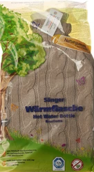 Sänger Wärmflasche 2l Strickbezug Zopf dunkelbeige