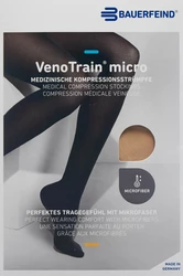 BAUERFEIND VenoTrain Micro CCL2 AD S normal/short pied ouvert creme