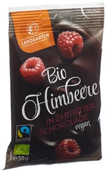 Landgarten framboises enrobées de chocolat noir bio Fairtrade