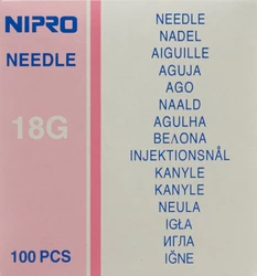 Nipro Einmalkanülen 1.2x38mm 18Gx1 1/2" rosa