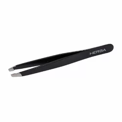 Herba Pinzette schräg Inox schwarz mit -Logo