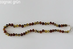 Amberstyle Bernsteinkette cognac grün 32cm mit Magnetverschluss