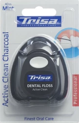Trisa Zahnseide Active Clean Charcoal 40m mint Xylitol