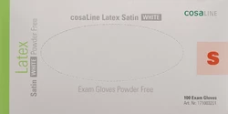 cosaLine Untersuchungshandschuhe S Latex Satin weiss puderfrei