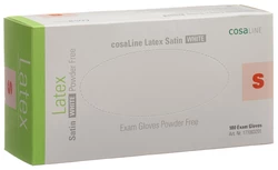 cosaLine Untersuchungshandschuhe S Latex Satin weiss puderfrei