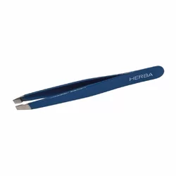 Herba Pinzette schräg Inox blau
