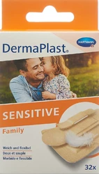 DermaPlast SENSITIVE Family Strips assortiment hautfarbig