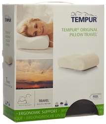 TEMPUR oreiller de voyage 25x31x10cm housse velours gris