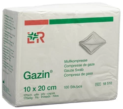 Gazin Mullkompressen 10x20cm 12-fach/17-fädig ohne RK