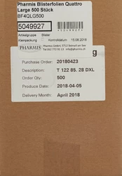 Pharmis Blisterfolien Quattro Large