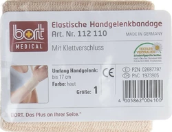 BORT Med Handgelenkbandage Velcro 8cm Gr1 -17cm beige