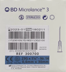 BD Microlance 3 Injektion Kanüle 0.60x0mm blau