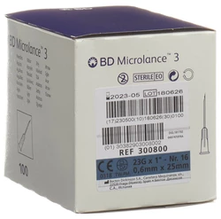 BD Microlance 3 aiguilles 0.60x25mm bleu