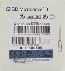 BD Microlance 3 Injektion Kanüle 0.60x25mm blau