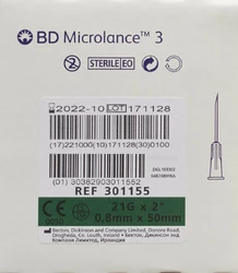 BD Microlance 3 Injektion Kanüle 0.80x50mm grün