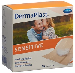 DermaPlast SENSITIVE Schnellverband 6cmx5m hautfarbig