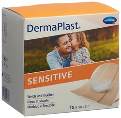DermaPlast SENSITIVE Schnellverband 8cmx5m hautfarbig