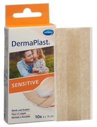 DermaPlast SENSITIVE Schnellverband 4x10cm hautfarbig