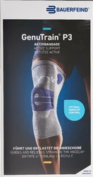 BAUERFEIND GenuTrain P3 Aktivbandage Grösse 2 links titan