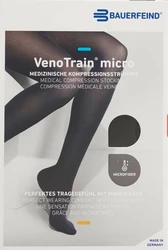 BAUERFEIND VenoTrain Micro CCL2 ATU M normal/long pied fermé noir