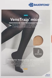 BAUERFEIND VenoTrain Micro CCL2 AD M normal/long pied fermé creme