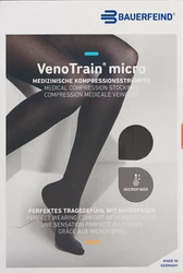 BAUERFEIND VenoTrain Micro KKL2 AD S plus/long geschlossene Fussspitze schwarz