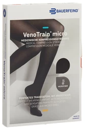 BAUERFEIND VenoTrain Micro CCL2 AD S plus/long pied fermé noir