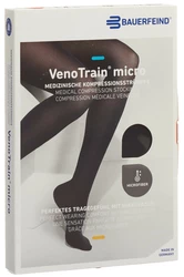 BAUERFEIND VenoTrain Micro CCL2 AD M plus/short pied fermé noir