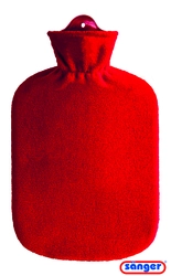 Sänger Wärmflasche 2l Fleecebezug rot