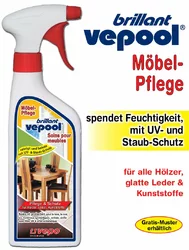 vepool Möbelpflege für Hölzer Leder Kunstoffe mit UV- und Staubschutz