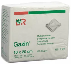 Gazin Mullkompressen 10x20cm 12-fach/17 fädig mit RK