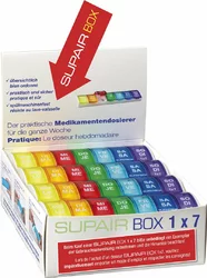 SUPAIRBOX 1x7 Wochendispenser deutsch/französisch rainbow à 12 Stück