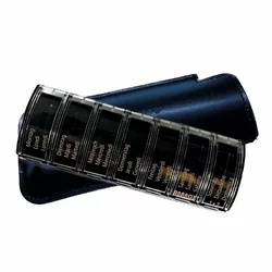 Anabox Medidispenser 7 Tage Lederetui schwarz