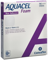 AQUACEL Foam Schaumverband nicht-adhäsiv 15x15cm