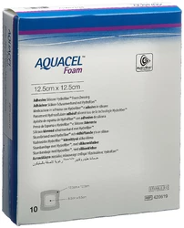 AQUACEL Foam Schaumverband adhäsiv 12.5x12.5cm