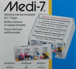 Medi-7 kamentendosierer Tage deutsch/französisch/italienisch weiss