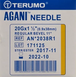 Terumo Agani Einmalkanüle 20G 0.9x38mm gelb