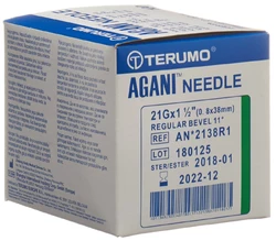 Terumo Agani Einmalkanüle 21G 0.8x38mm grün