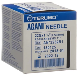 Terumo Agani Einmalkanüle 22G 0.7x32mm schwarz