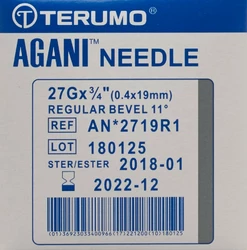 Terumo Agani Einmalkanüle 27G 0.4x19mm grau